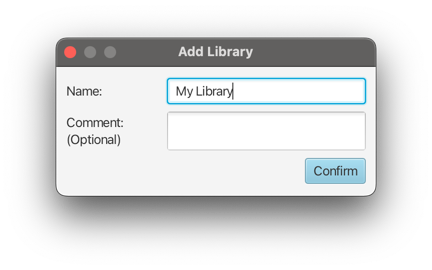 Add Library dialog window