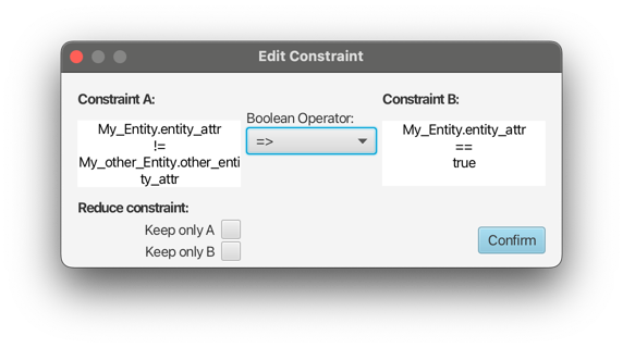 Edit composite constraint popup window