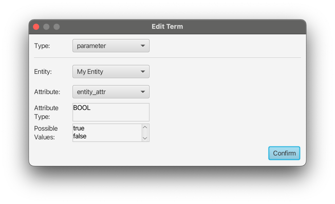 Edit term popup window
