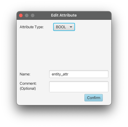 Edit attribute popup window