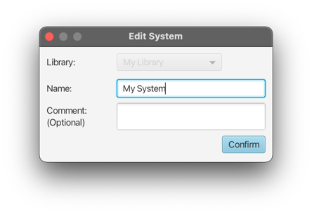 Edit system popup window